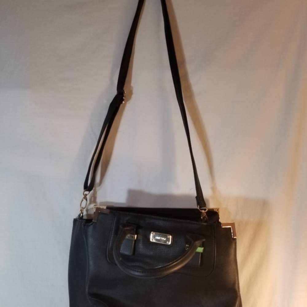 Nine West Black Leather Shoulder Bag Briefcase
